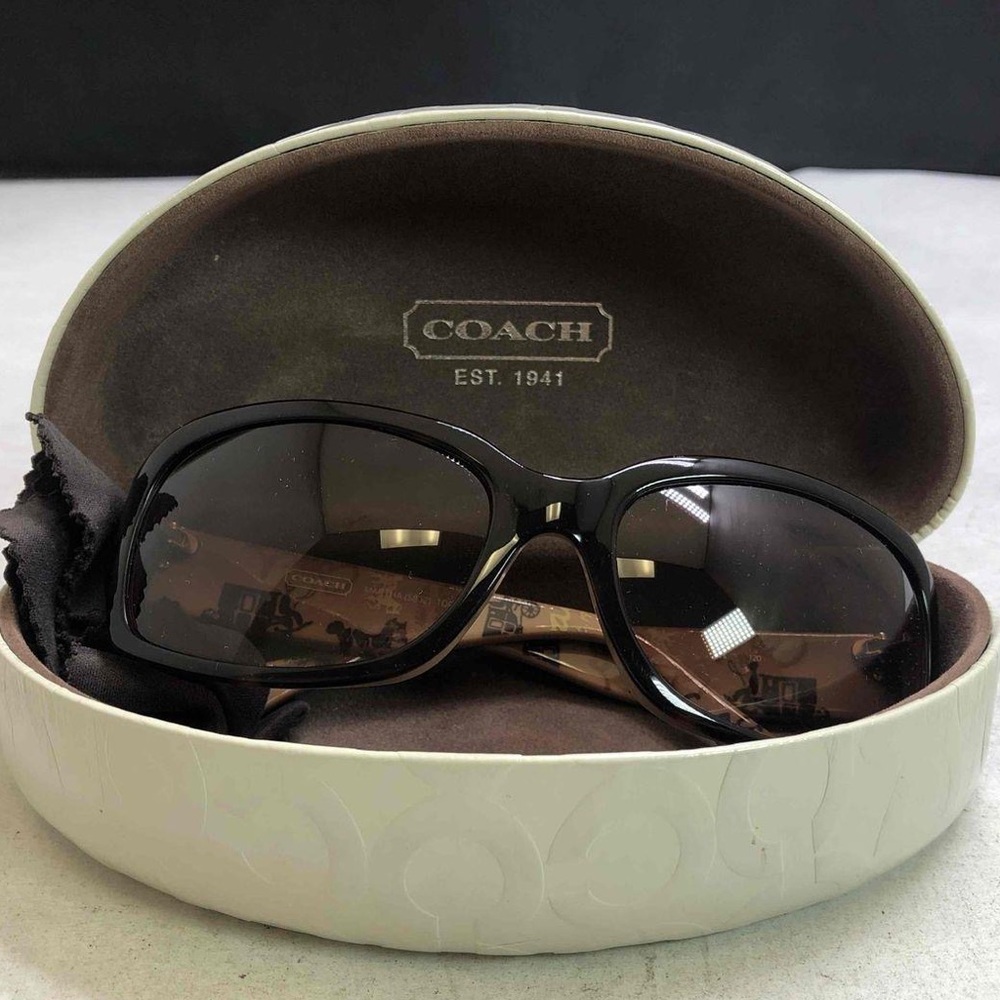 Coach Martha tortoise sun glasses with case.